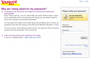 Yahoo asia login does not work