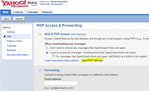 Yahoo uk pop settings
