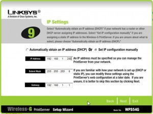 Linksys WPS54G wizard step 9