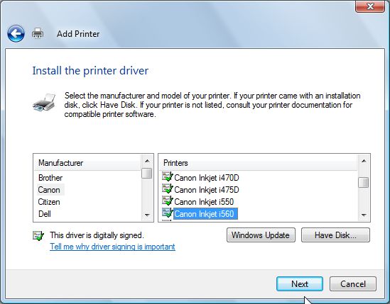 canon i560 printer driver mac