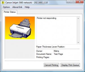 Printer Status for Canon i560