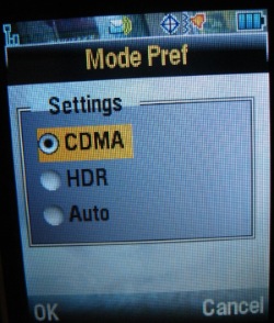 Mode Pref CDMA