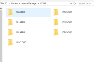 iphone dcim folder empty windows 10
