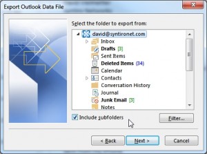 outlook-select-mailbox-include-sub-folders