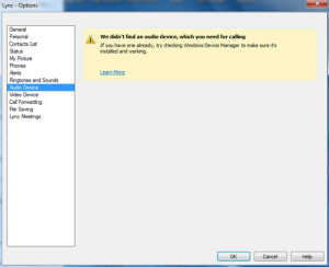 lync-skype-for-business-no-audio-device-detected